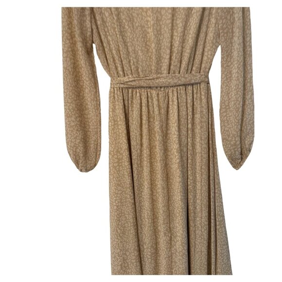 Adrienne cheetah leopard faux wrap maxi dress size medium NWT - Picture 6 of 8